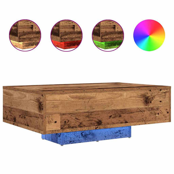 Couchtisch Altholz mit LED