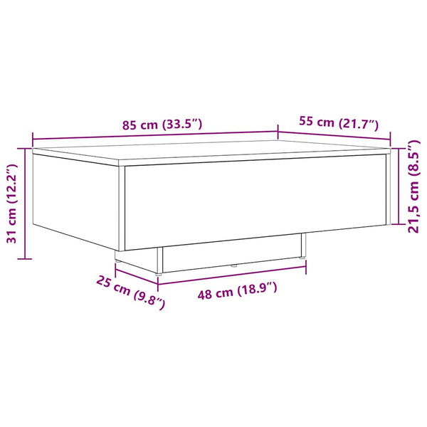 Couchtisch Artisan Eiche mit LED