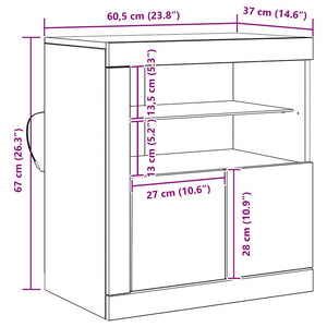 LED Sideboard Schwarz 60,5 cm