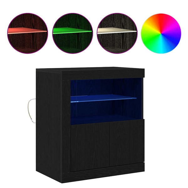 LED Sideboard Schwarz 60,5 cm