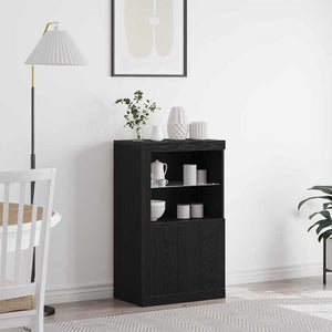 vidaXL LED Sideboard Black Oak Look 60.5 x 37 x 100 cm
