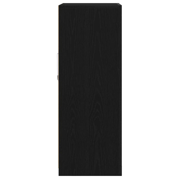 vidaXL LED Sideboard Black Oak Look 60.5 x 37 x 100 cm