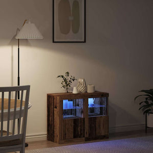 LED Sideboard 2er Set Altholz Optik