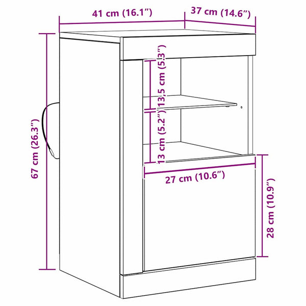 LED Sideboard Artisan Eiche 67cm