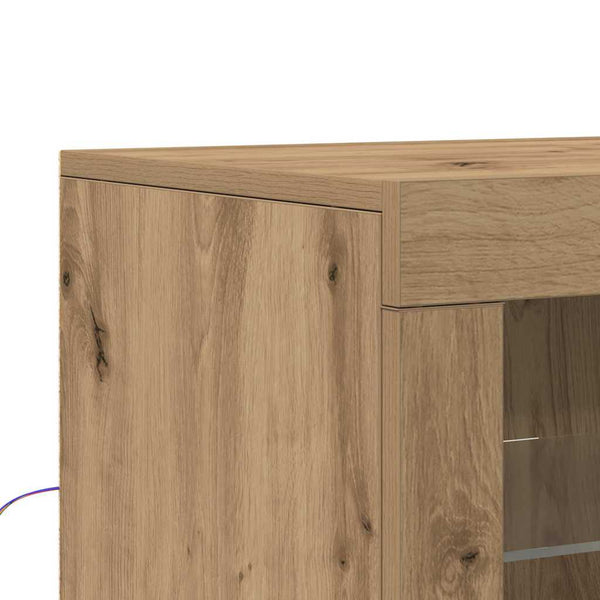 LED Sideboard 2er Set Artisan Eiche