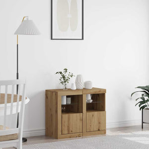LED Sideboard 2er Set Artisan Eiche