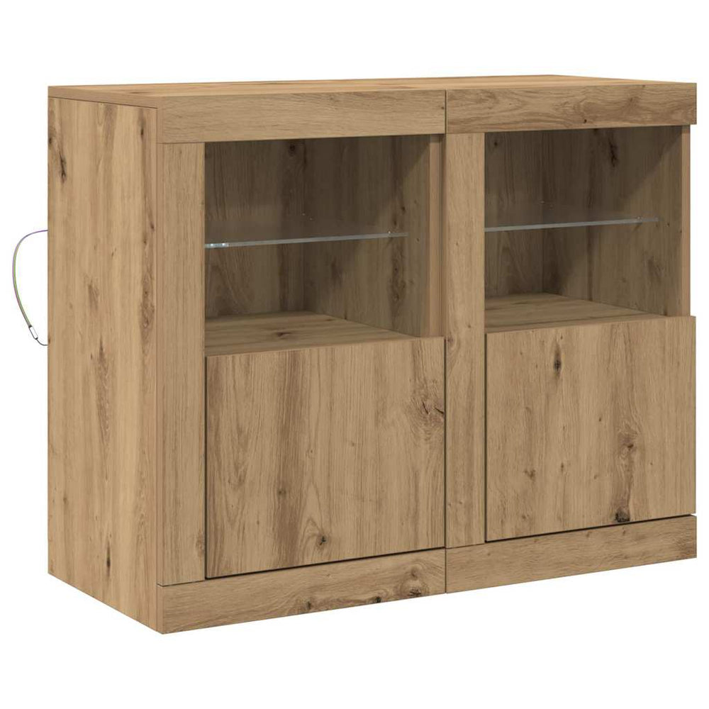 LED Sideboard 2er Set Artisan Eiche