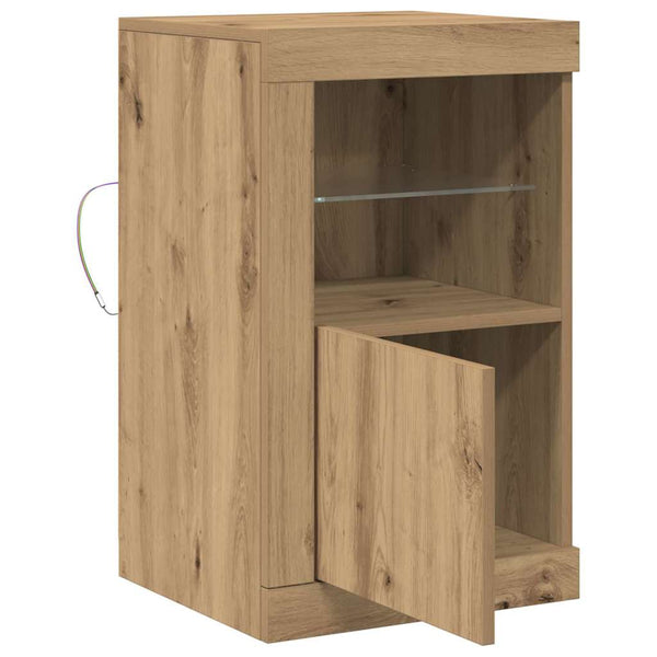 LED Sideboard 2er Set Artisan Eiche
