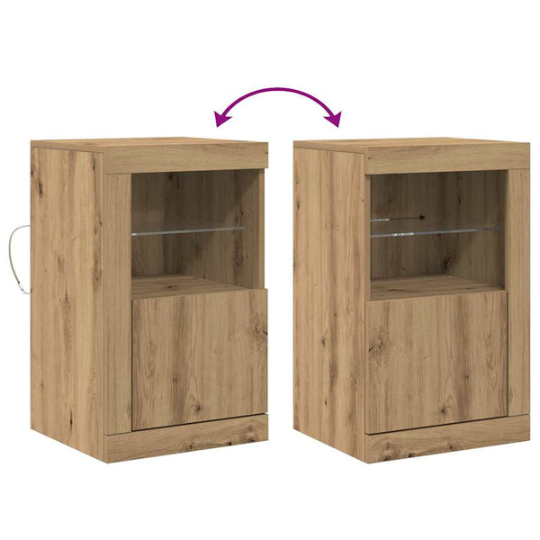 LED Sideboard 2er Set Artisan Eiche