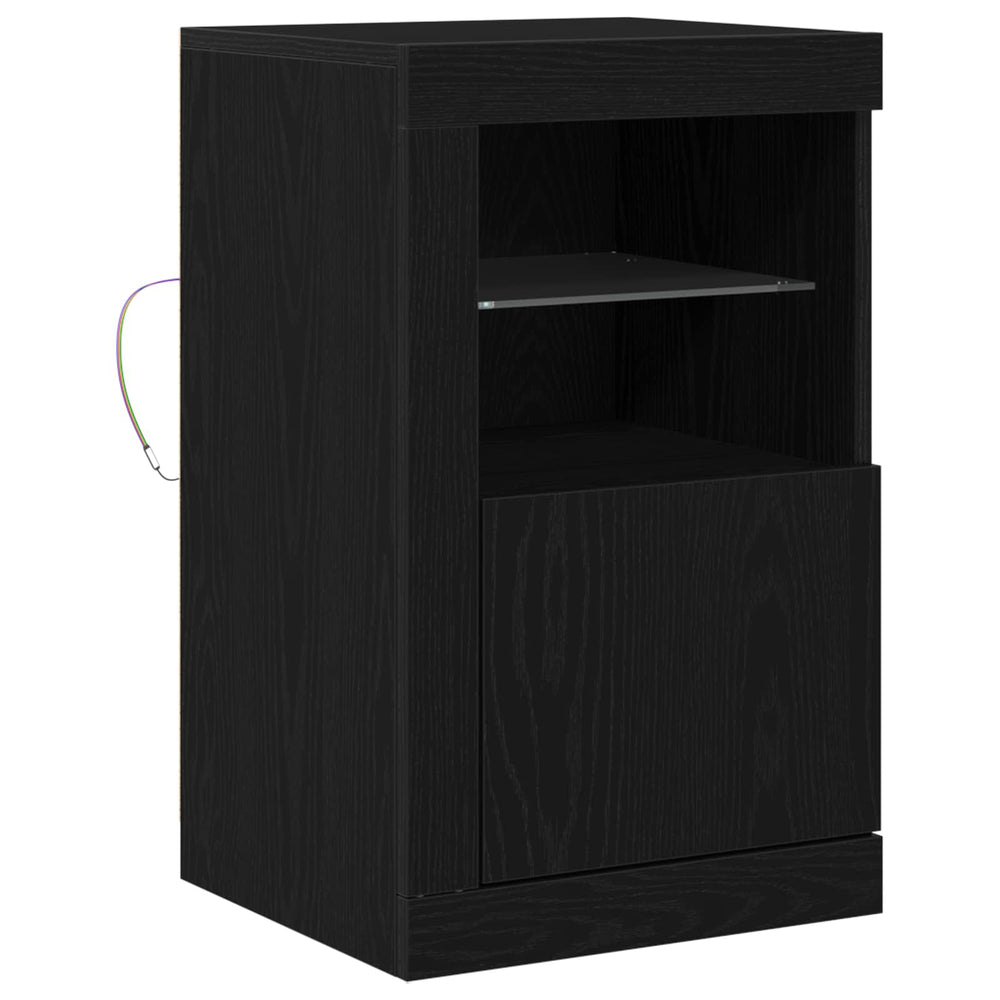 vidaXL LED Sideboard Black Oak Look 41 x 37 x 67 cm