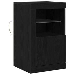 LED Sideboard Schwarz Eiche 67cm