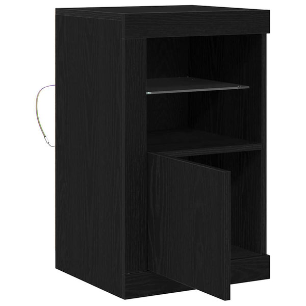 LED Sideboard Schwarz Eiche 67cm
