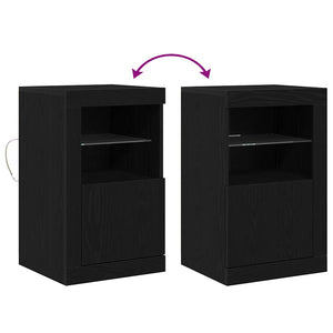 LED Sideboard Schwarz Eiche 67cm