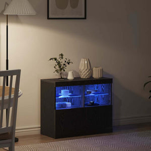 LED Sideboard Schwarz 81 cm