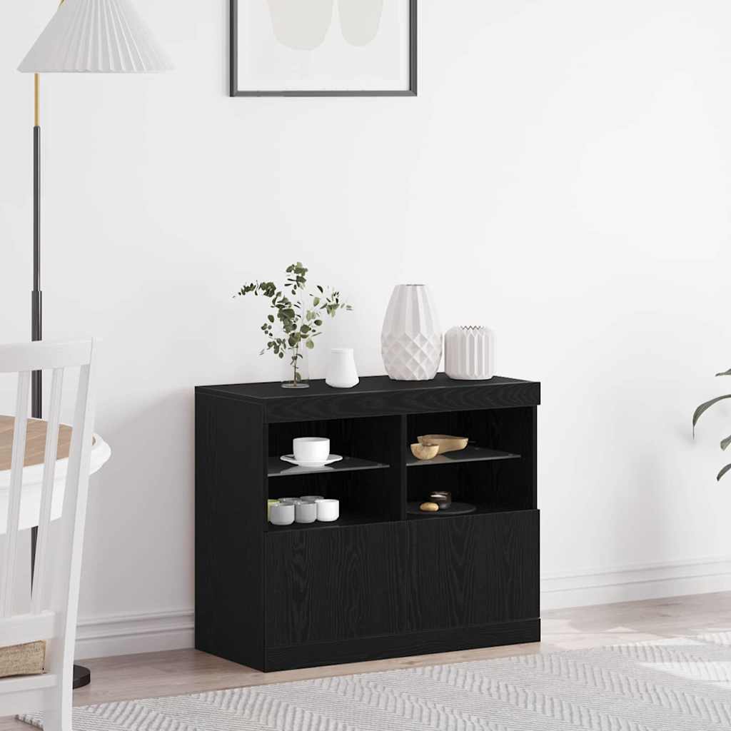 LED Sideboard Schwarz 81 cm