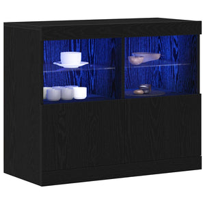 LED Sideboard Schwarz 81 cm