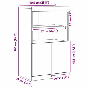 Schwarzes LED Sideboard 60cm