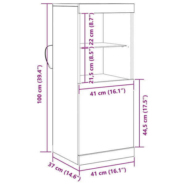 LED Sideboard Artisan Eiche 100cm