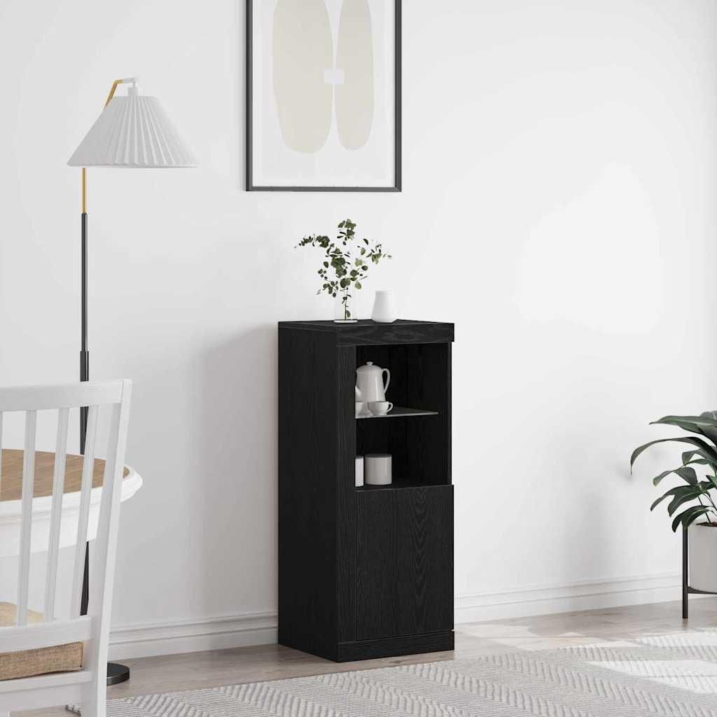 LED Sideboard Schwarz Eiche Optik 100cm