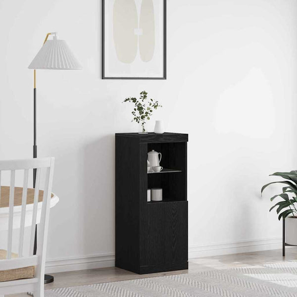 LED Sideboard Schwarz Eiche Optik 100cm
