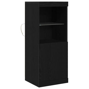 LED Sideboard Schwarz Eiche Optik 100cm