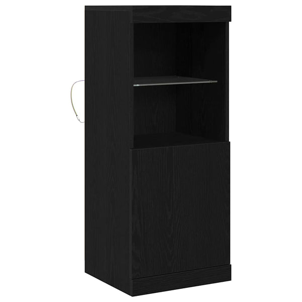 LED Sideboard Schwarz Eiche Optik 100cm