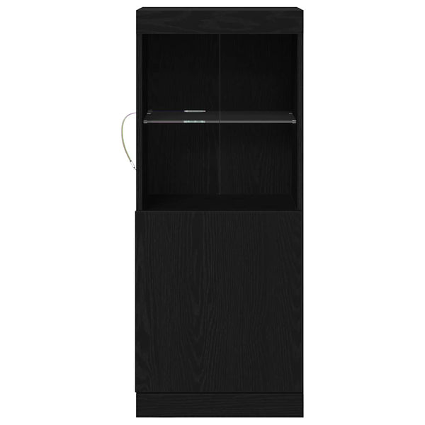 LED Sideboard Schwarz Eiche Optik 100cm