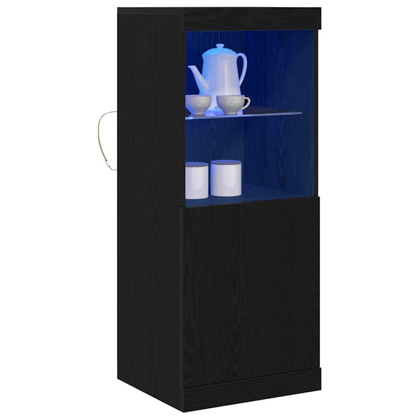 LED Sideboard Schwarz Eiche Optik 100cm