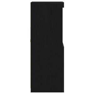 LED Sideboard Schwarz Eiche Optik 100cm