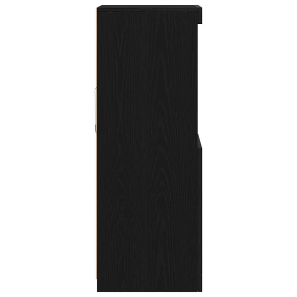 LED Sideboard Schwarz Eiche Optik 100cm