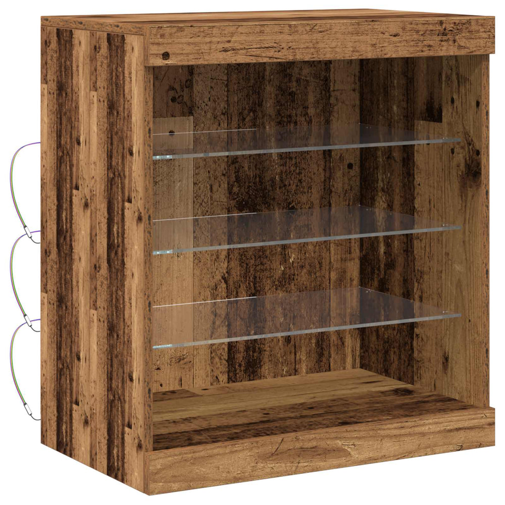 vidaXL LED Sideboard Reclaimed Wood 60.5 x 37 x 67 cm Engineered Wood