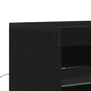 vidaXL LED Sideboard Black Oak Look 60.5 x 37 x 67 cm