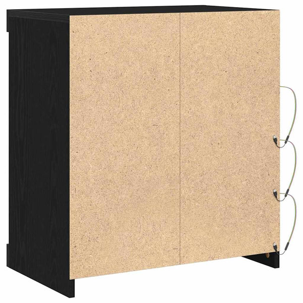 vidaXL LED Sideboard Black Oak Look 60.5 x 37 x 67 cm