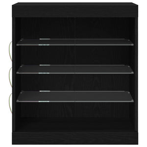 vidaXL LED Sideboard Black Oak Look 60.5 x 37 x 67 cm