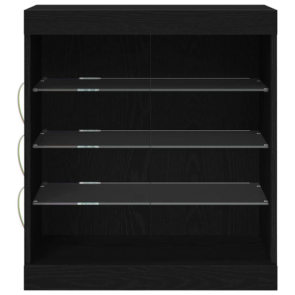 vidaXL LED Sideboard Black Oak Look 60.5 x 37 x 67 cm