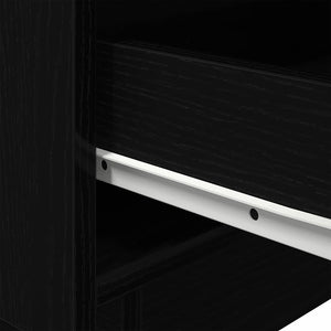 Schwarzer Nachttisch Eichenoptik mit LED
