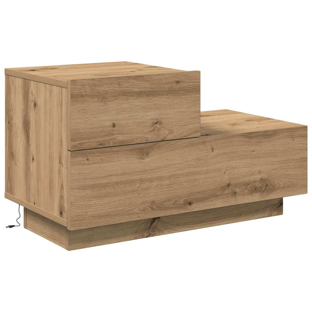 vidaXL Bedside Table Artisan Oak 70 x 36 x 40.5 cm Engineered Wood