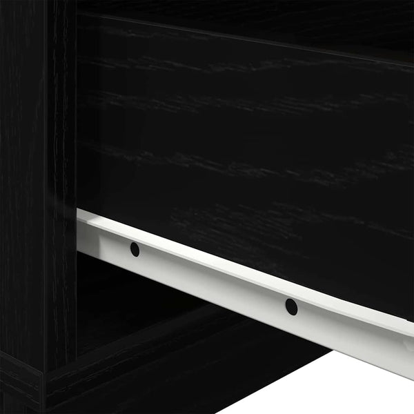 Nachttisch Schwarz Eichenoptik mit LED