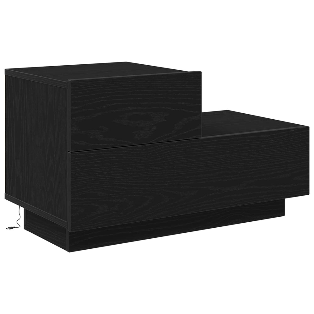 vidaXL Nightstand Black Oak Look 70 x 36 x 40.5 cm Engineered Wood