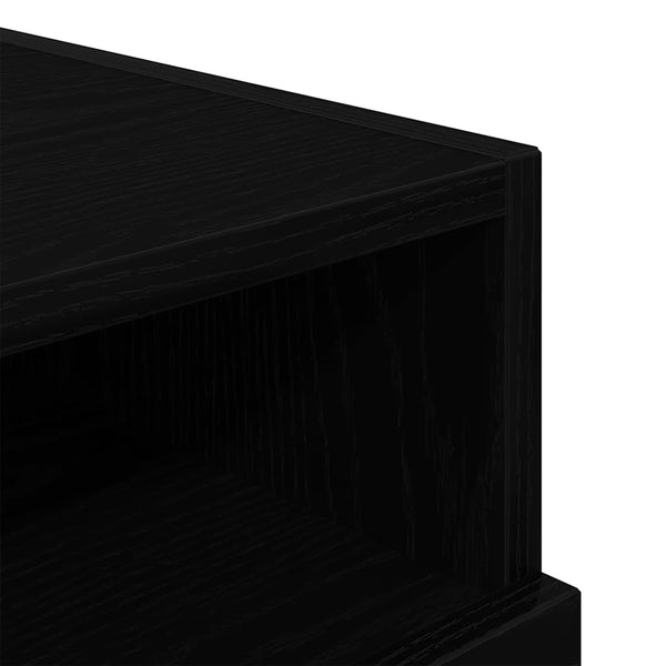 Nachttisch Schwarz Eiche Optik mit LED