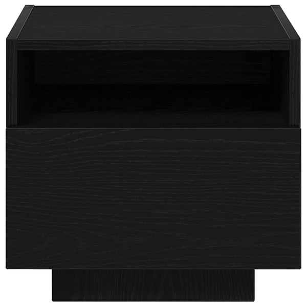 Nachttisch Schwarz Eiche Optik mit LED