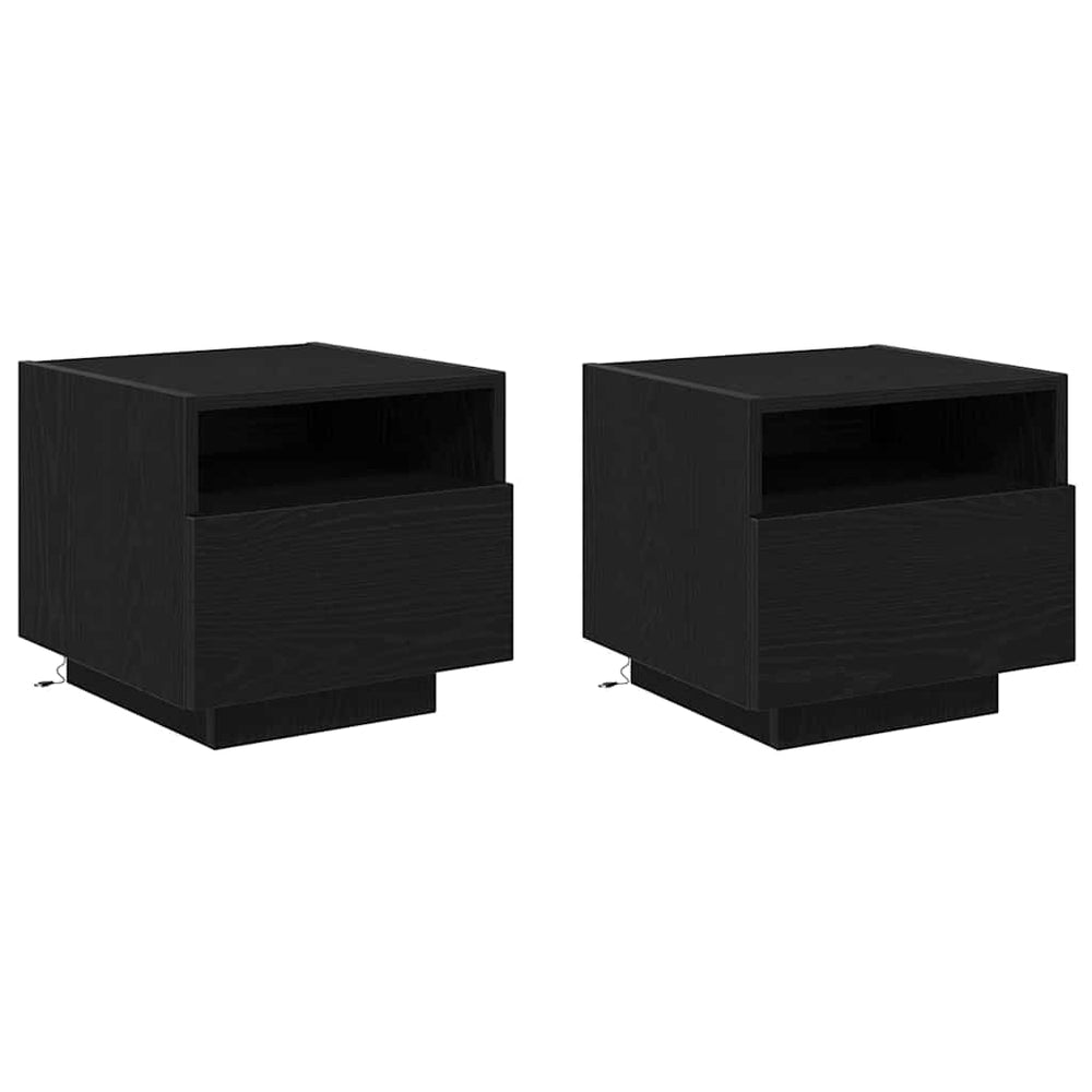 vidaXL Nightstands 2 pcs Black Oak Look 40 x 39 x 37 cm
