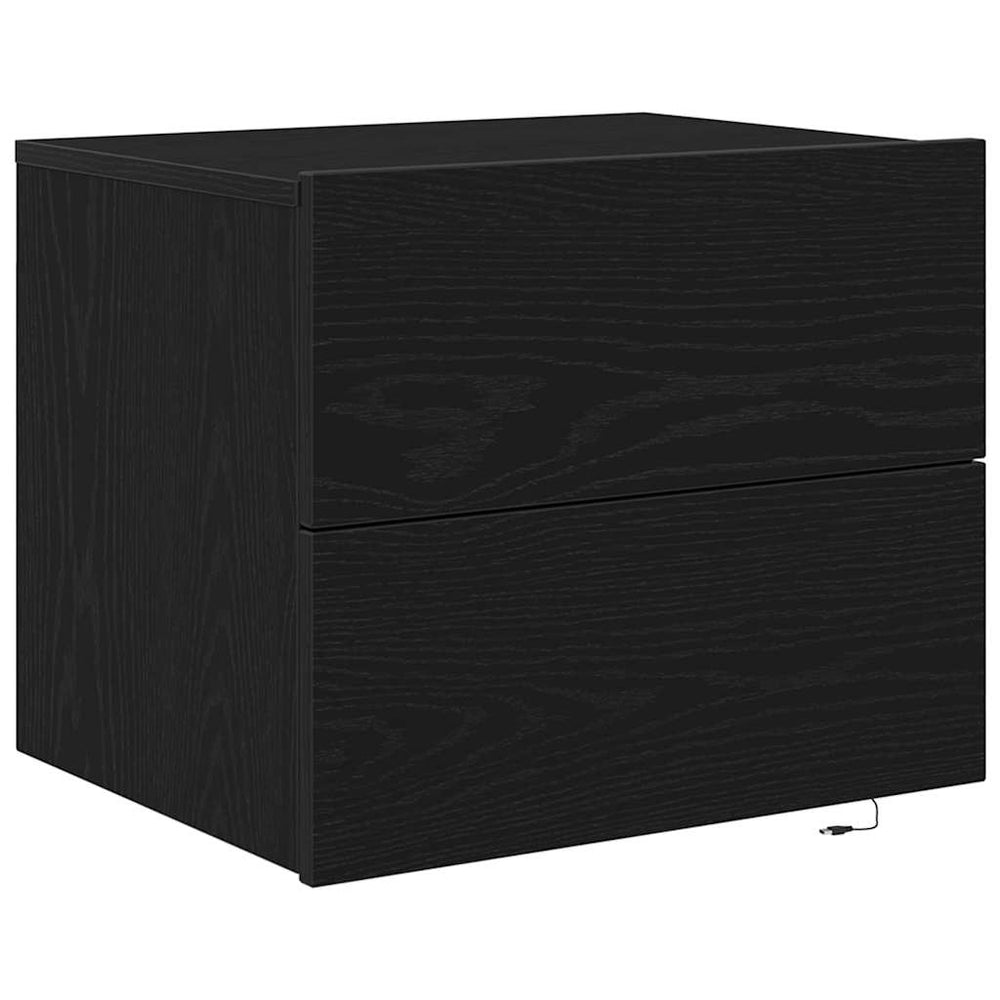 vidaXL Bedside Cabinet Black Oak Look 50 x 39 x 41 cm Engineered Wood