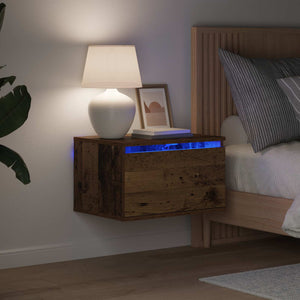 Wandmontierte Nachttische 2er Set Altholz