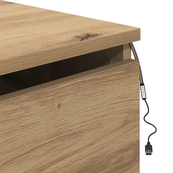 Wand-Nachttisch Artisan Eiche mit LED