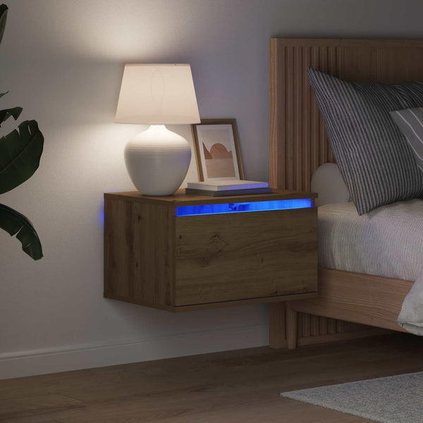 Wand-Nachttisch Artisan Eiche mit LED