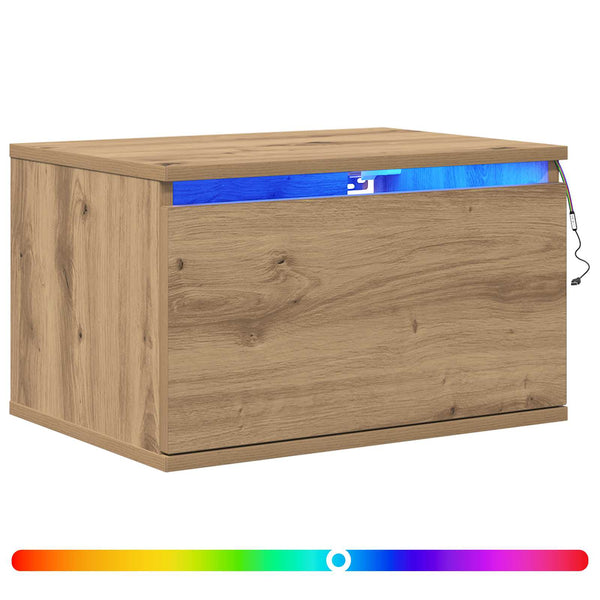 Wand-Nachttisch Artisan Eiche mit LED