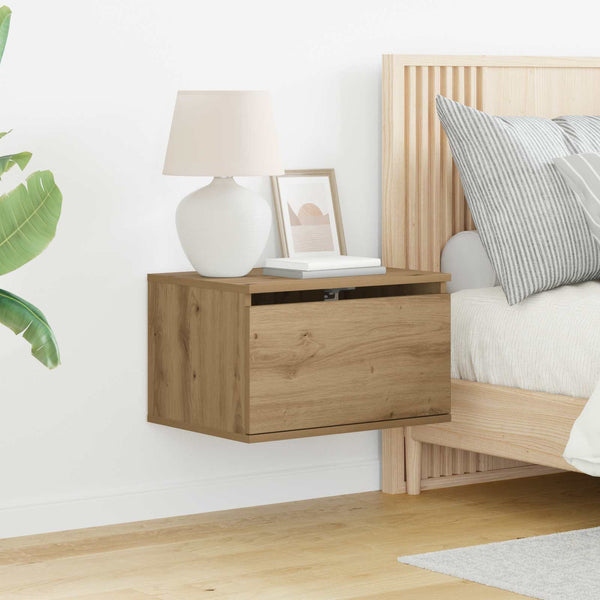 Wand-Nachttisch 2er-Set Eiche