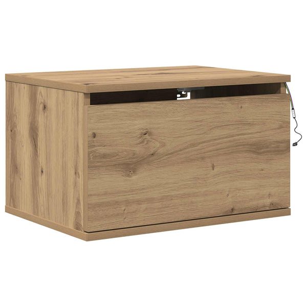 Wand-Nachttisch 2er-Set Eiche