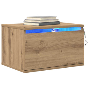 Wand-Nachttisch 2er-Set Eiche